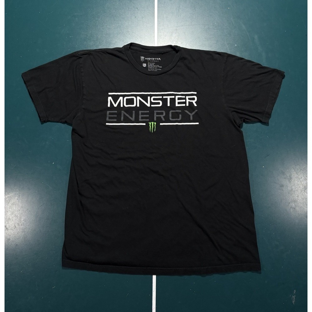 Vintage Monster Energy Drink‎ T Shirt Men's XL Black Racing Y2K